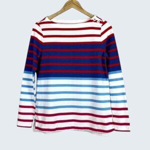 VINEYARD VINES NAUTICAL MULTI STRIPE BOAT NECK TOP